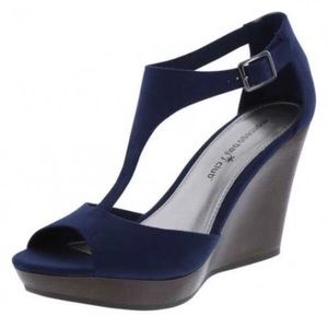 Montevideo Bay Club High Wedge Navy Blue